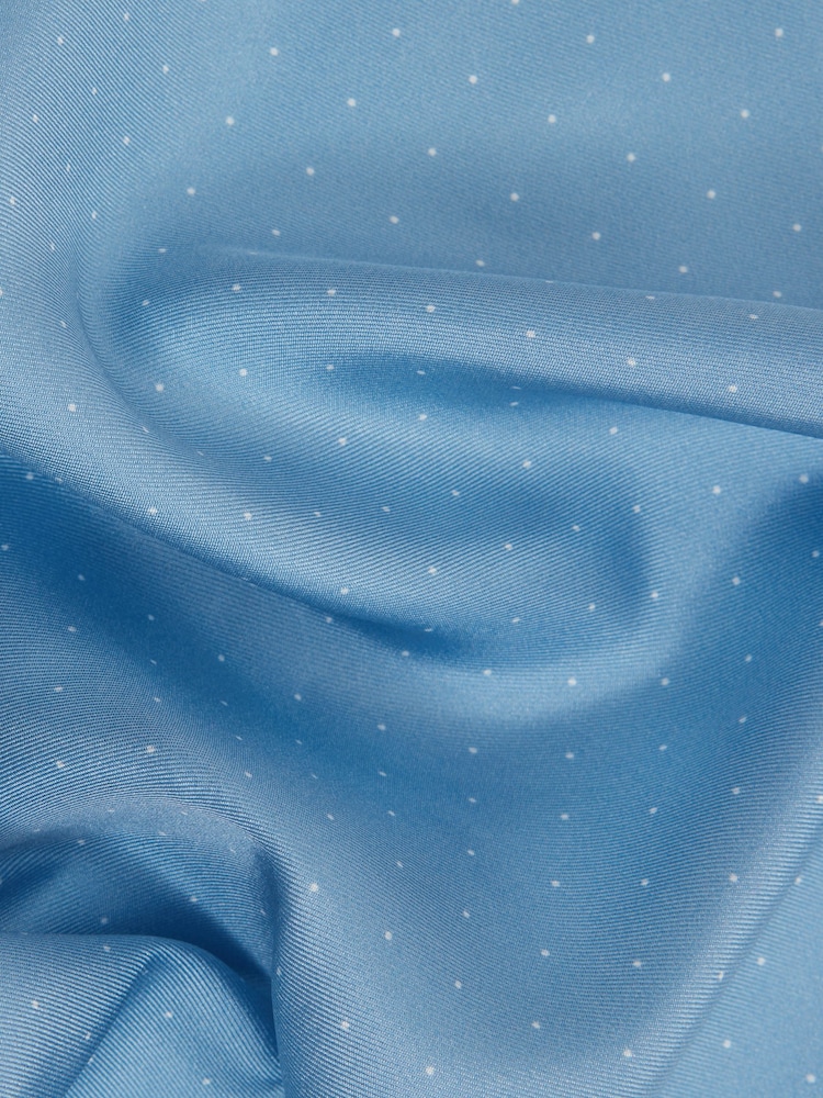 Reiss Blue Liam Polka Dot Silk Pocket Square - Image 5 of 5