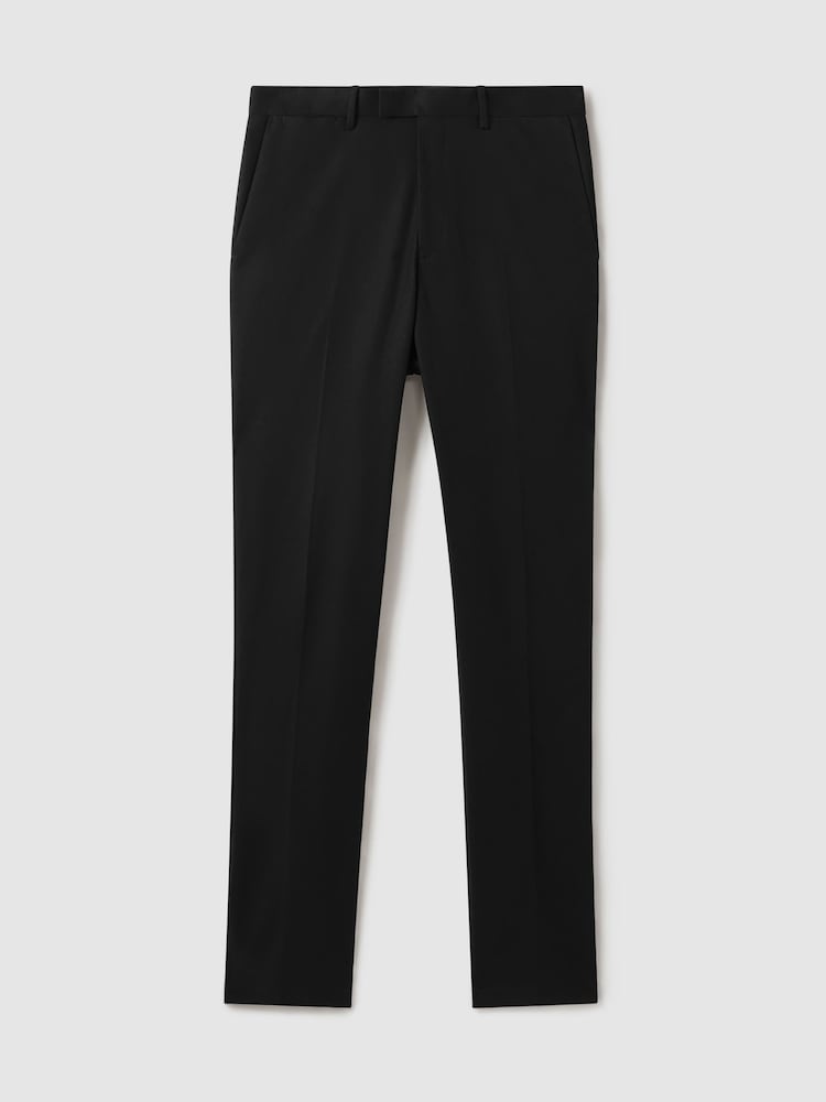 Reiss Black Eastbury Slim Fit Cotton Blend Chinos - Image 2 of 8