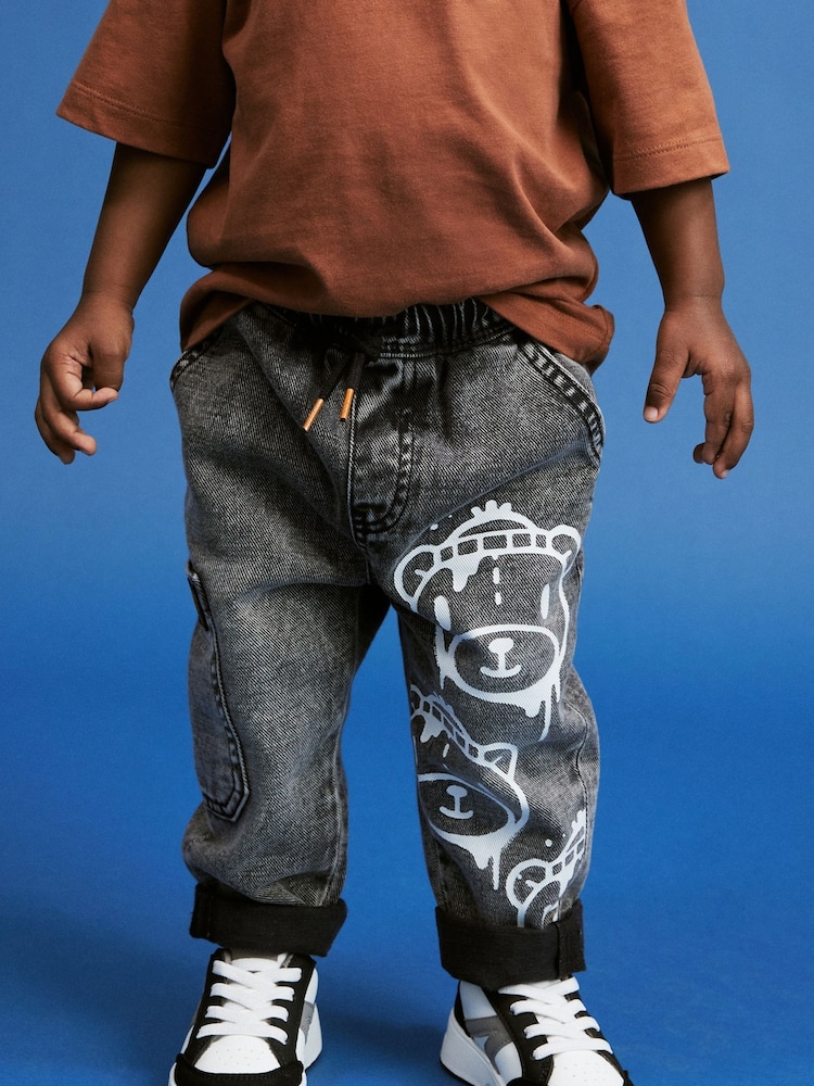 Grey Denim Bear Utility Jeans (3mths-7yrs) - Image 1 of 7