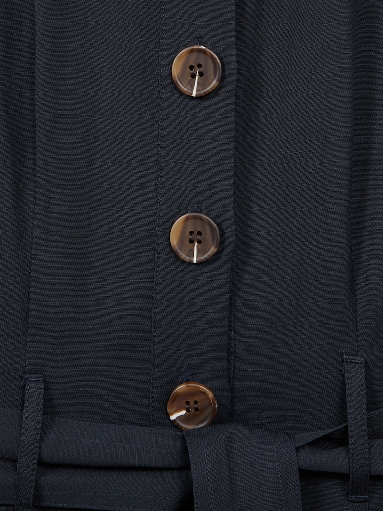 Reiss Navy Perla Belted Wide Leg Jumpsuit - Image 5 of 5 Reiss Navy Perla Belted Wide Leg Jumpsuit - Image 5 of 5