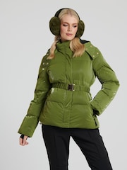 South Beach Green Shiny Ski Padded Jacket - Image 1 of 6