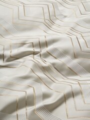 Champagne Geo Jacquard Duvet Cover and Pillowcase Set - Image 5 of 6