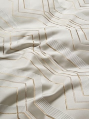 Champagne Geo Jacquard Duvet Cover and Pillowcase Set - Image 6 of 6