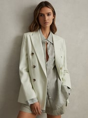 Reiss Sage Belle Linen Button-Through Shirt - Image 5 of 5