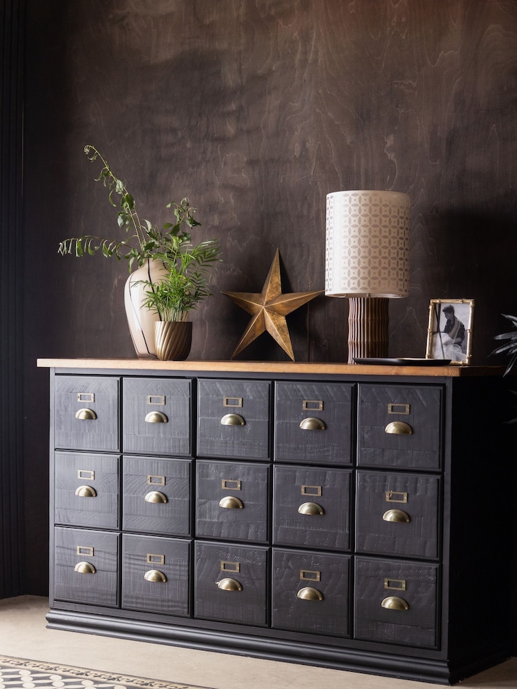 Rockett St George Black Large Apothecary Style Large Sideboard - Image 1 of 6