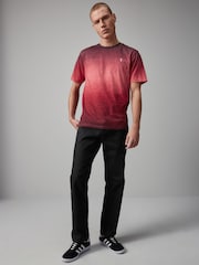 Red 100% Cotton Dip Dye T-Shirt - Image 2 of 8
