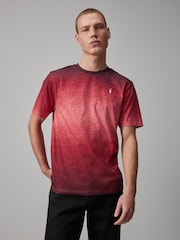 Red 100% Cotton Dip Dye T-Shirt - Image 3 of 8