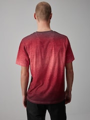 Red 100% Cotton Dip Dye T-Shirt - Image 4 of 8