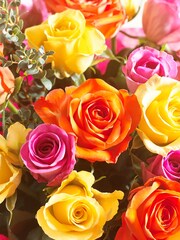 Bright Rose Fresh Flower Bouquet in Gift Bag - Image 2 of 5