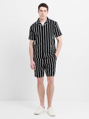 Хлопковая рубашка в полоску с отложным воротником и карманом на груди French Connection - Изображение 1 6