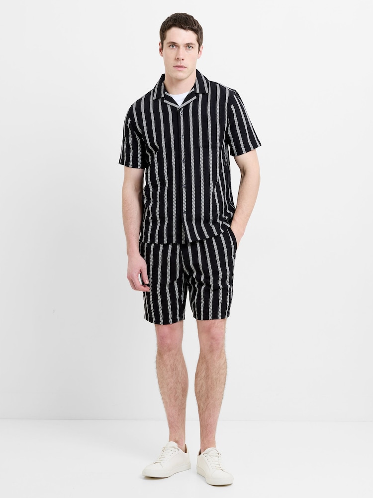 Хлопковая рубашка в полоску с отложным воротником и карманом на груди French Connection - Изображение 1 6