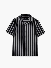 Хлопковая рубашка в полоску с отложным воротником и карманом на груди French Connection - Изображение 4 6