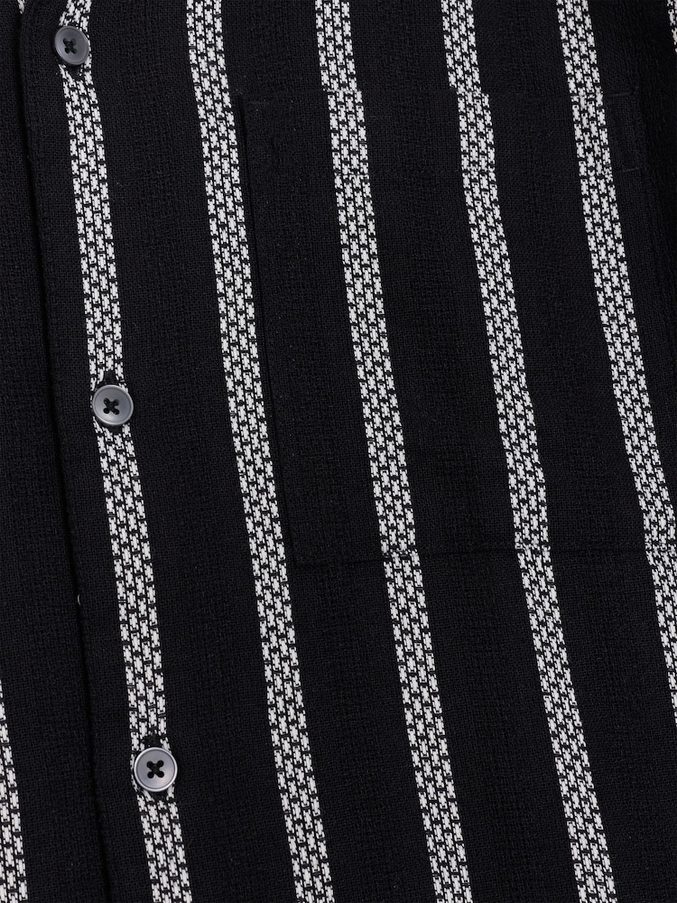 Хлопковая рубашка в полоску с отложным воротником и карманом на груди French Connection - Изображение 6 6