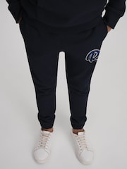 Reiss Navy Toby 3-9 yrs Elasticated Waist Motif Joggers - Image 1 of 4