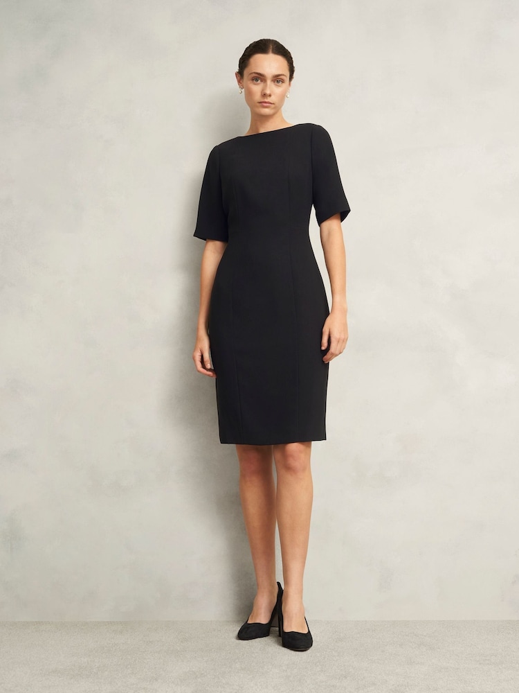 Hobbs Black Rae Sleeved Dress - Image 1 of 6