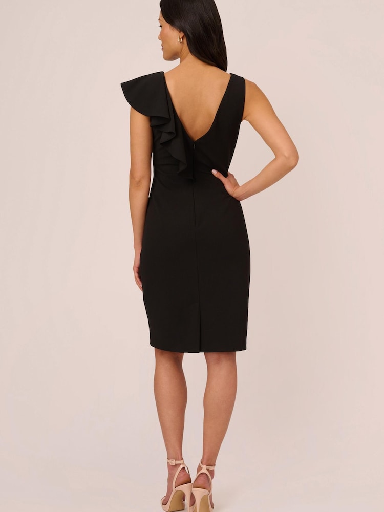 Short Ruffle Crepe Dress - Image 2 of 7 Short Ruffle Crepe Dress - Image 2 of 7