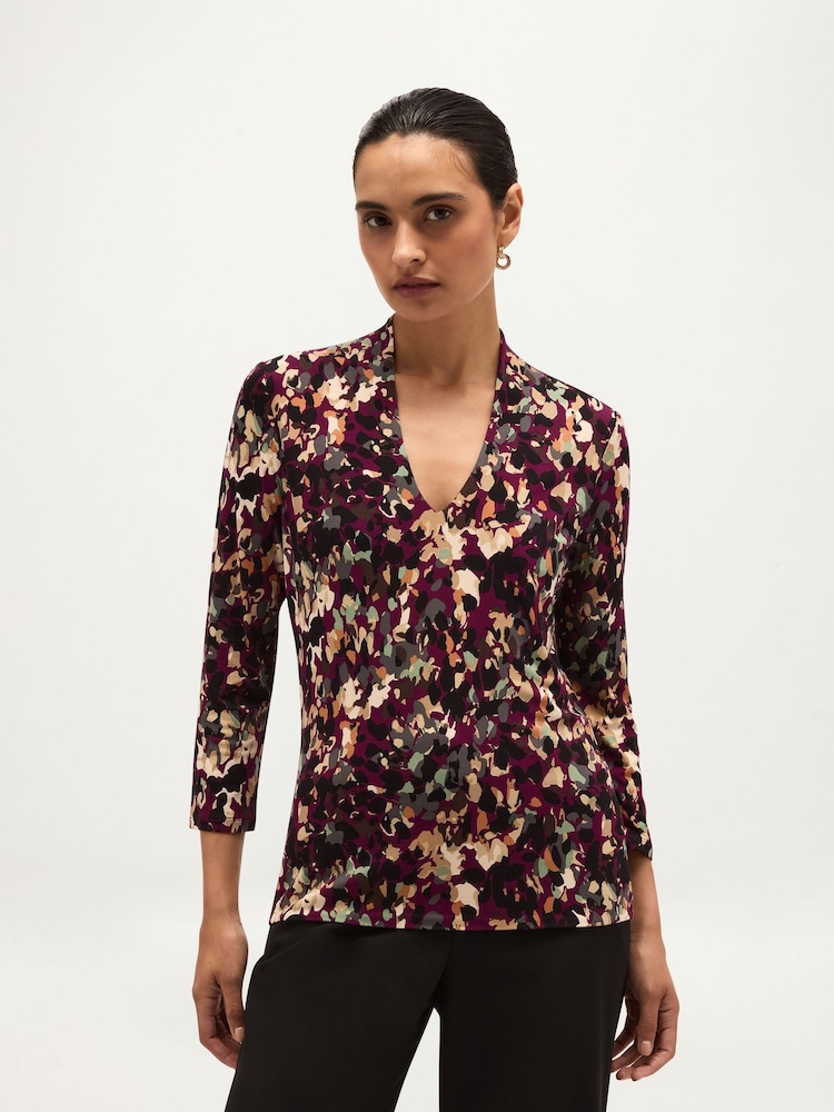 Hobbs Purple Aimee Printed Top - Image 1 of 5 Hobbs Purple Aimee Printed Top - Image 1 of 5