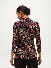 Hobbs Purple Aimee Printed Top - Image 2 of 5