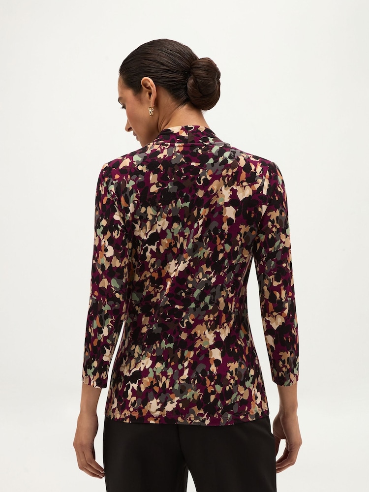 Hobbs Purple Aimee Printed Top - Image 2 of 5 Hobbs Purple Aimee Printed Top - Image 2 of 5