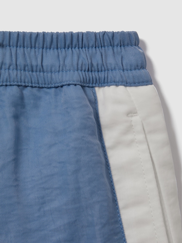 Reiss Sea Blue/Ecru Surf Teen Contrast Drawstring Swim Shorts - Image 3 of 3