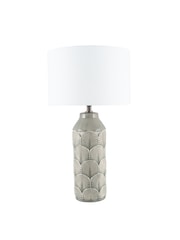 Pacific Black Bethan Embossed Ceramic Table Lamp - Image 4 of 4