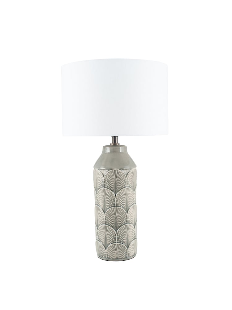 Pacific Black Bethan Embossed Ceramic Table Lamp - Image 4 of 4