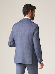Skopes Blue Jude Tweed Tailored Fit Suit Jacket - Image 4 of 6