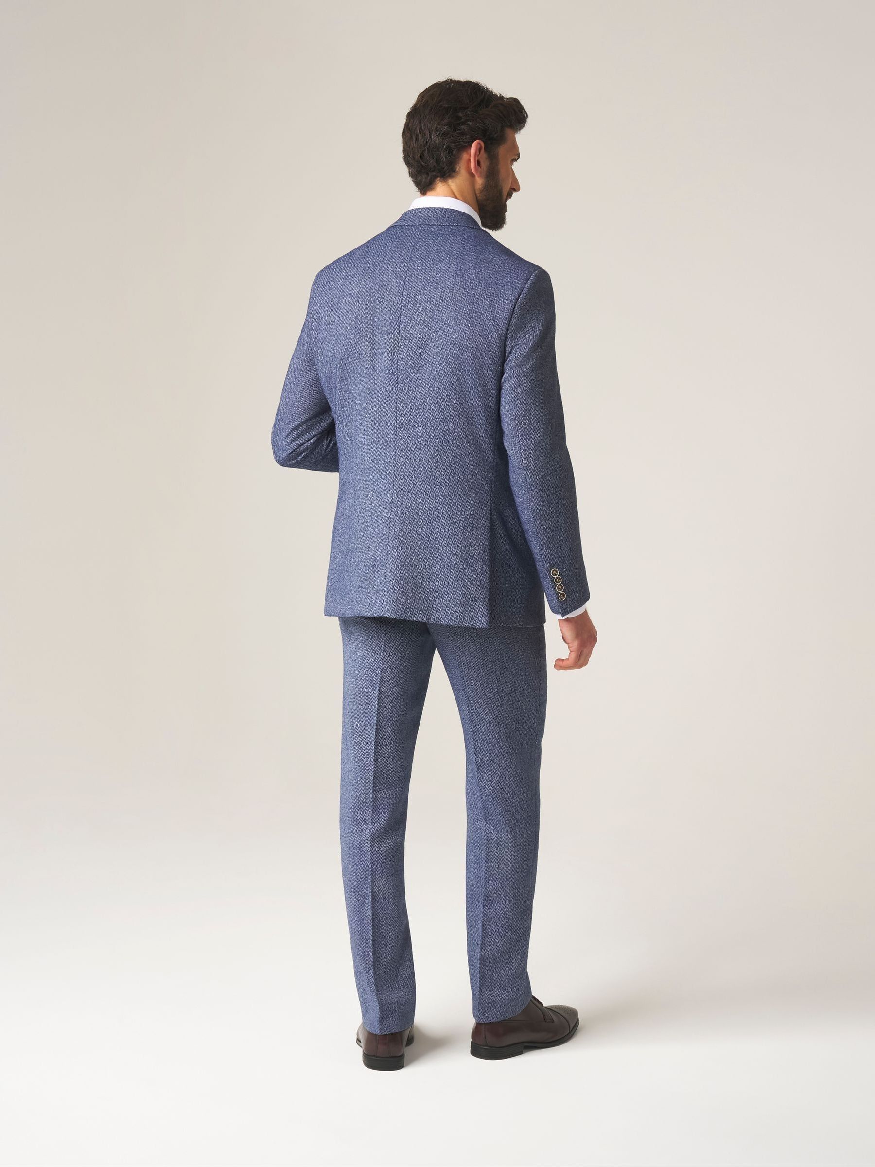 Buy Skopes Blue Single Breasted Jude Tweed Tailored Fit Suit Jacket ...