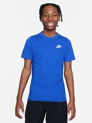 Nike Royal Blue 100% Cotton Futura T-Shirt - Image 1 of 4