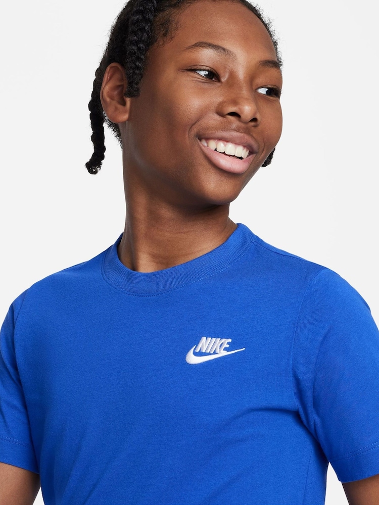 Nike Royal Blue 100% Cotton Futura T-Shirt - Image 4 of 4