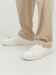 JACK & JONES White Leather Smart Trainers - Image 1 of 6