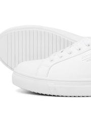 JACK & JONES White Leather Smart Trainers - Image 6 of 6