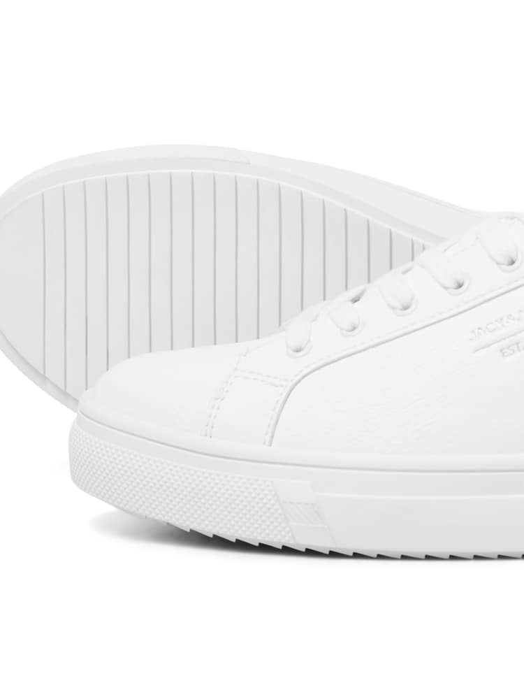 JACK & JONES White Leather Smart Trainers - Image 6 of 6