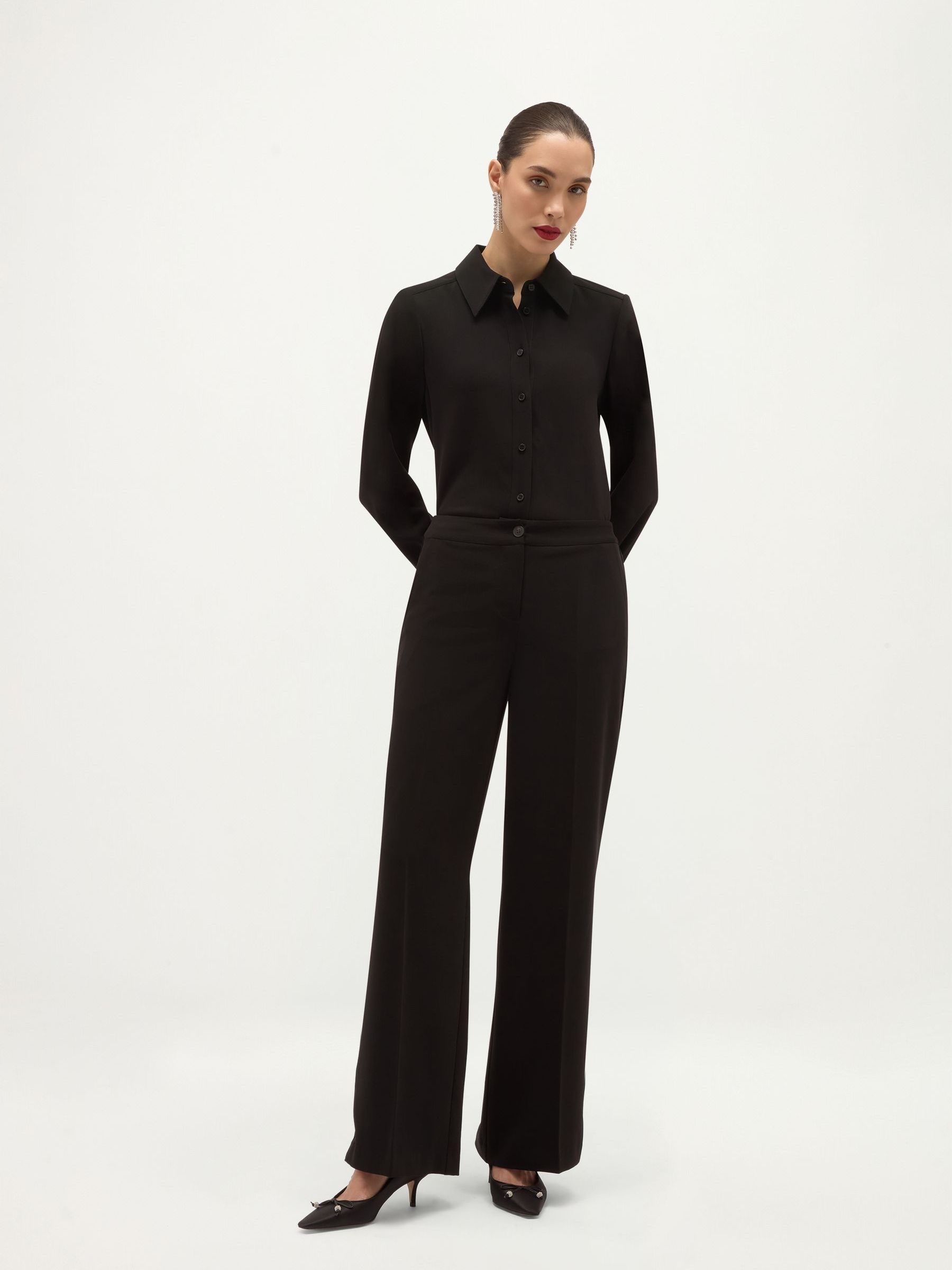 Hobbs London Women's True Black Hadley Wide Leg Trousers In | : Size 14 - Image 1