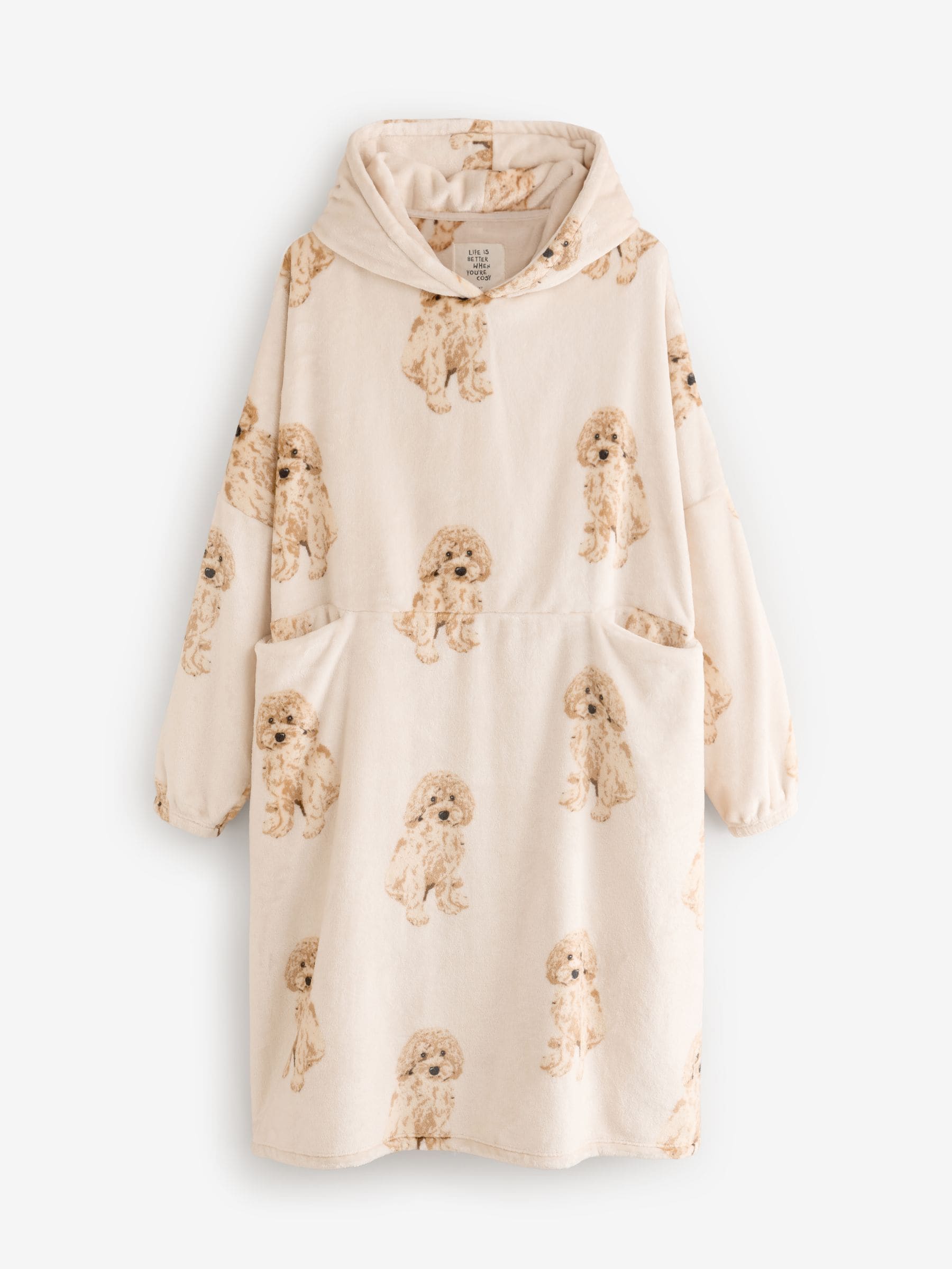 Buy Ecru Charlie The Cockapoo Oversized Blanket Hoodie from Next Luxembourg