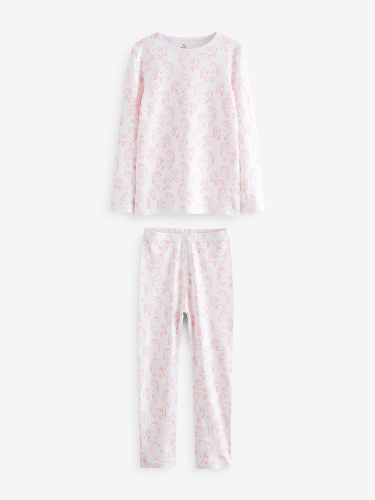 Pink Unicorn Print Kind to Skin Pyjamas 2 Pack (9mths-12yrs) - Image 2 of 5