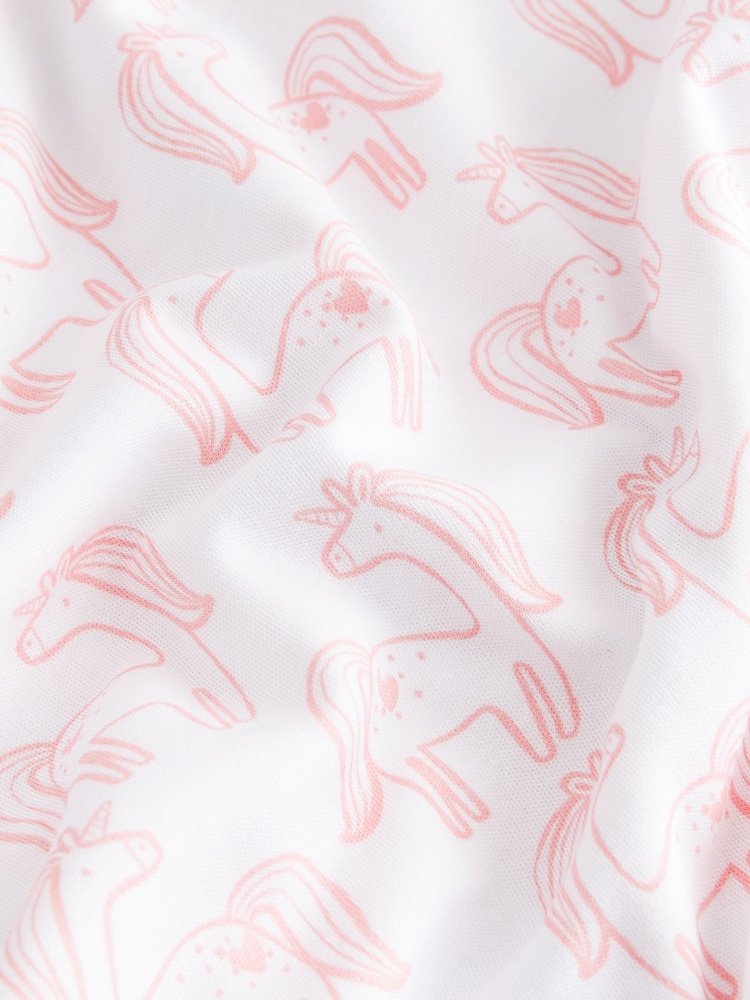 Pink Unicorn Print Kind to Skin Pyjamas 2 Pack (9mths-12yrs) - Image 5 of 5