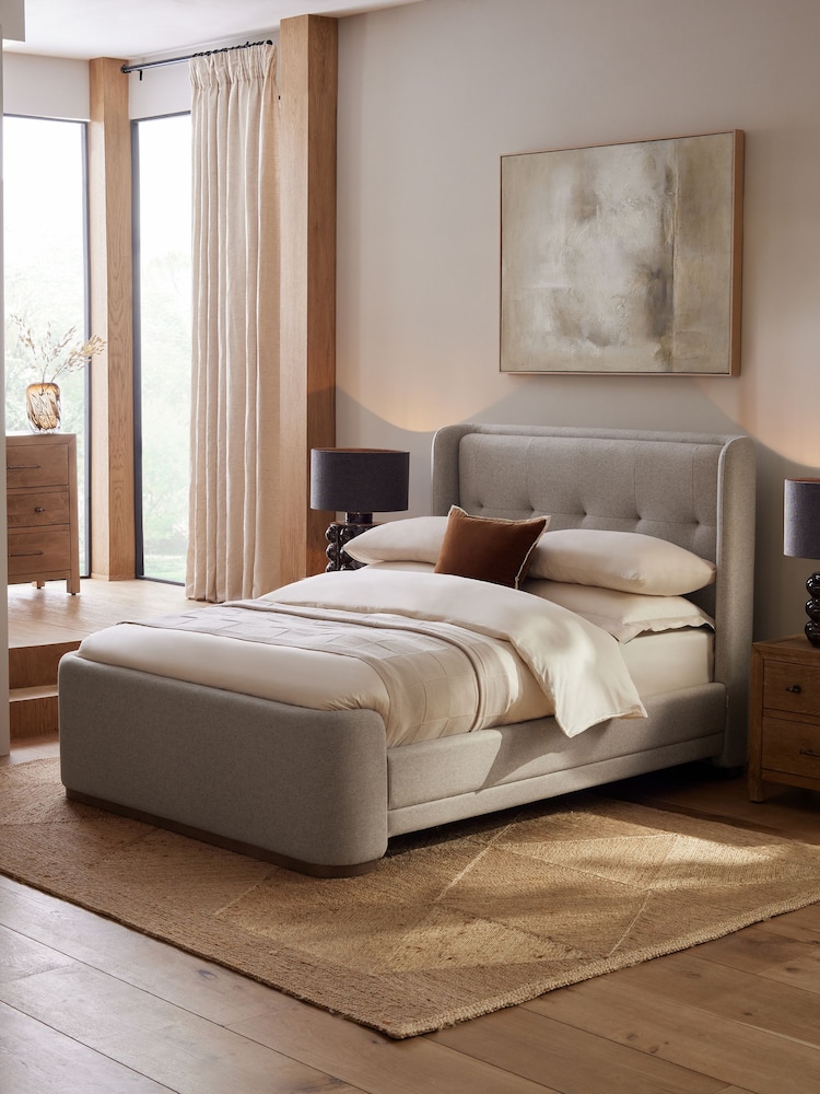 Wool Blend Stone N. Premium Chandler Upholstered Bed Frame - Image 1 of 10