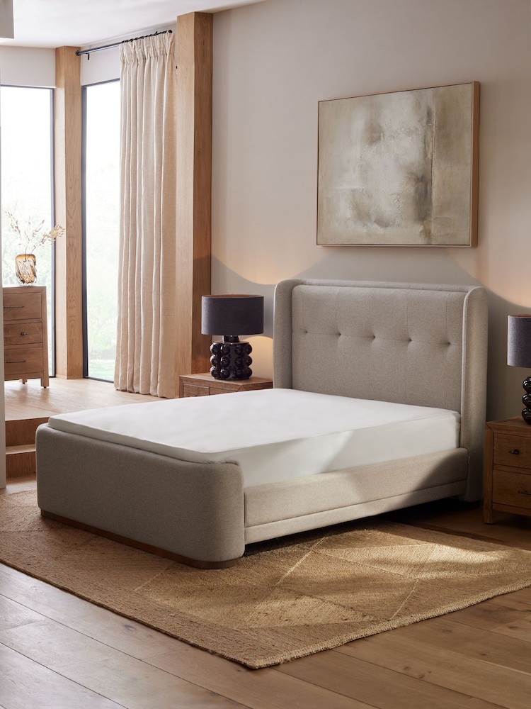 Wool Blend Stone N. Premium Chandler Upholstered Bed Frame - Image 2 of 10