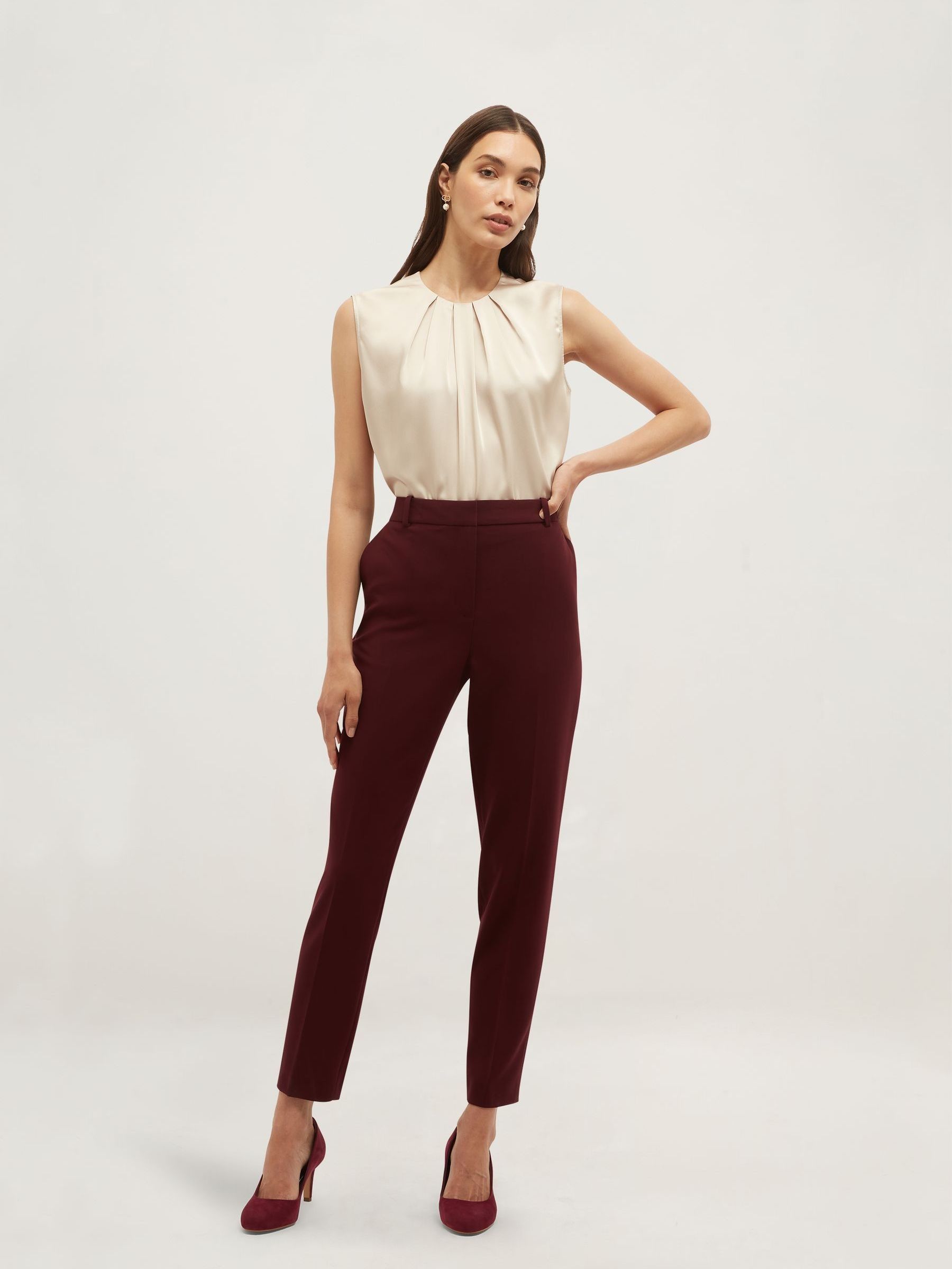Hobbs Women's Purple Petite Bree Trousers