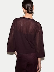 Jigsaw Purple Sheer Cardigan - Image 4 of 5