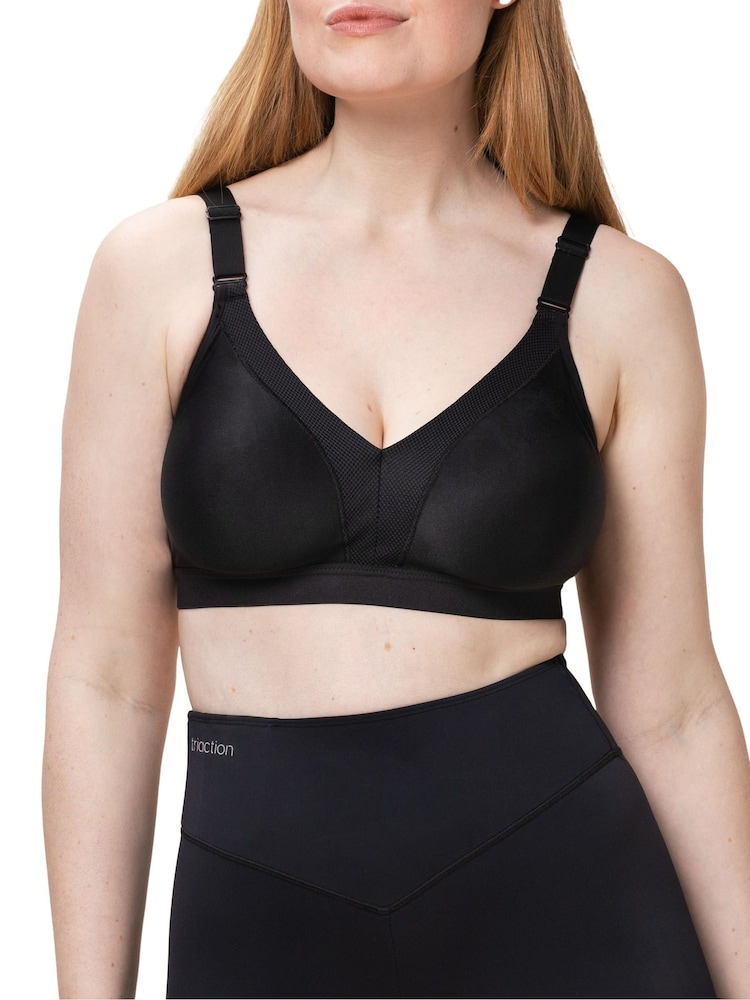 Triumph Triaction Wellness Non-wired Black Sports Bra - Image 1 of 4
