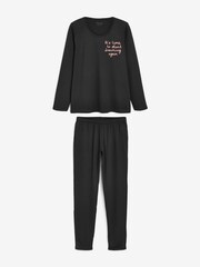 Schwarz - Triumph Langarm-Pyjama aus 100 % Baumwolle - Bild 4 von 6