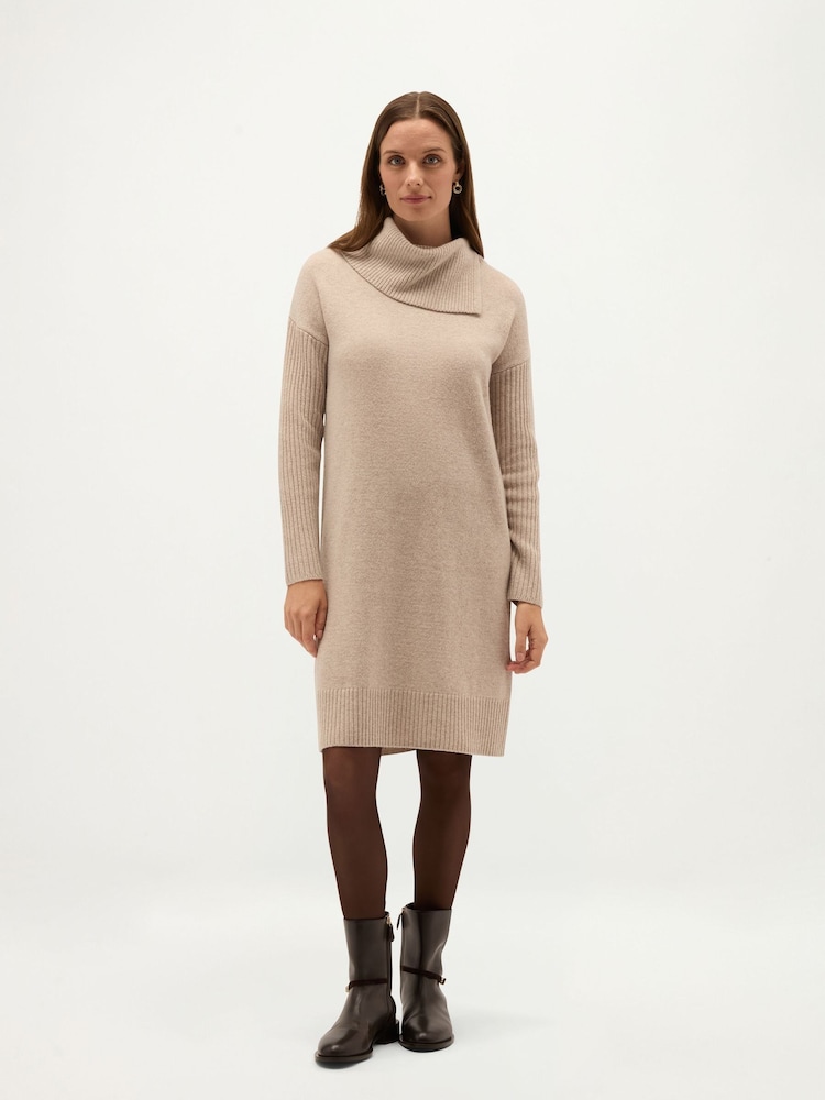 Hobbs Brown Irene Knitted Dress - Image 1 of 6 Hobbs Brown Irene Knitted Dress - Image 1 of 6