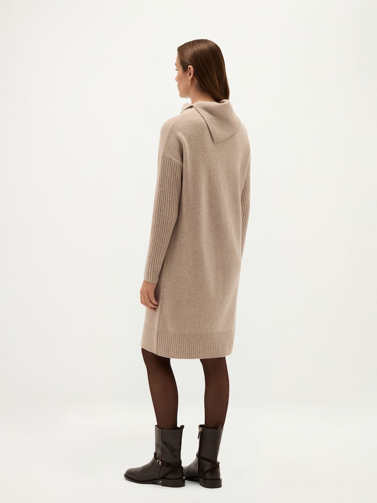 Hobbs Brown Irene Knitted Dress - Image 2 of 6 Hobbs Brown Irene Knitted Dress - Image 2 of 6