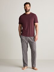 Purple Soft Geo Lightweight Pyjamas Set - Image 1 of 10