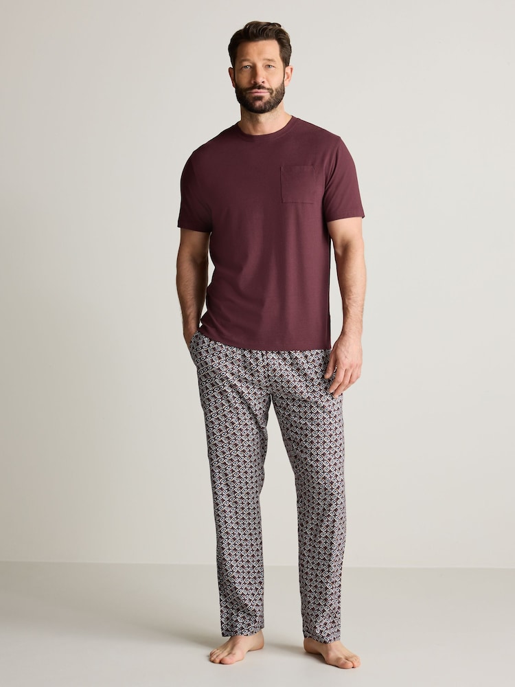 Purple Soft Geo Lightweight Pyjamas Set - Image 1 of 10 Purple Soft Geo Lightweight Pyjamas Set - Image 1 of 10