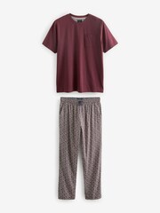 Purple Soft Geo Lightweight Pyjamas Set - Image 5 of 10