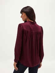 Hobbs Purple Gwen Satin Blouse - Image 2 of 5