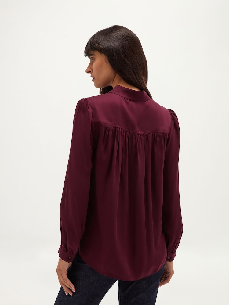 Hobbs Purple Gwen Satin Blouse - Image 2 of 5